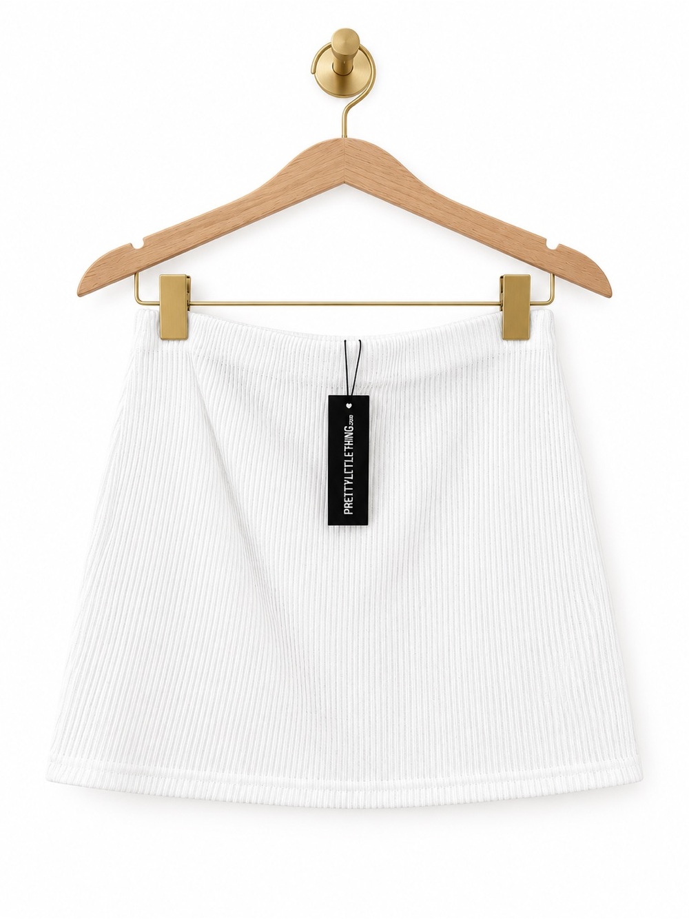 PrettyLittleThing Sheer Soft Rib Low Waist Micro Mini Skirt UK 16/US 12